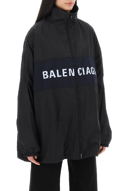 Sustainable Jackets for Eco-Friendly -Balenciaga windbreaker jacket with logo lettering