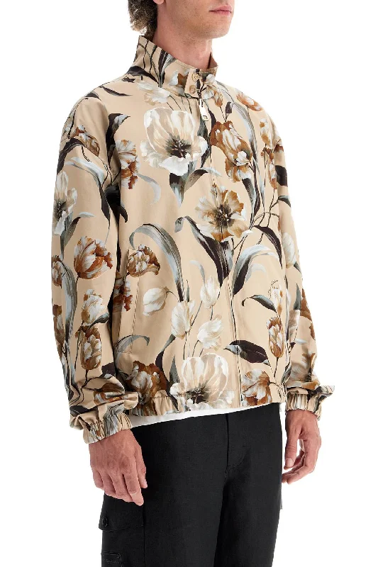 Gym Jackets for Workout -reversible floral print jacket