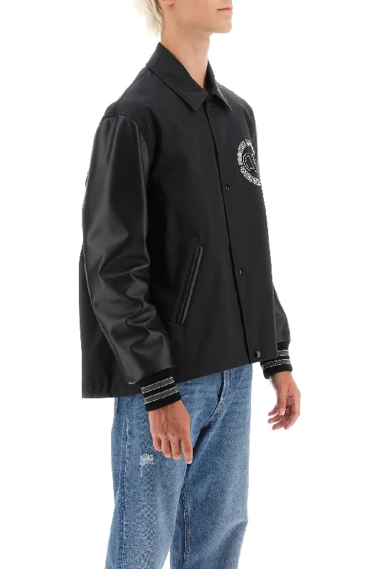 Duffle Jackets for Cozy Style -varsity jacket with leather sleeves