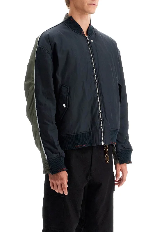 Down Jackets for Cold Protection -two-tone bomber jacket with stitching