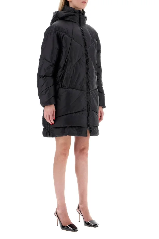 Quilted Jackets for Fashionable -mid-length down jacket with hood