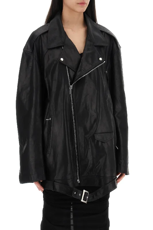 Hiking Jackets for Trail Walks -Rick owens jumbo luke stooges leather jacket