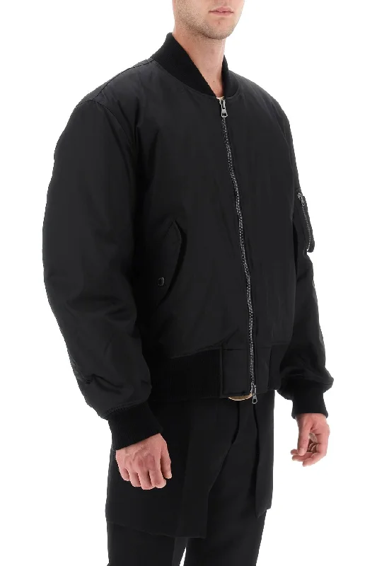 graves' padded bomber jacket with back emblem embroidery