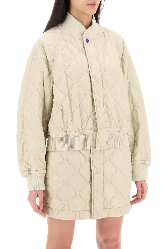 Floral Jackets for Feminine -Burberry quilted bomber jacket