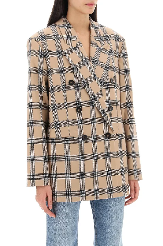 Printed Jackets with Patterns -oversized luminosity jacket with check motif