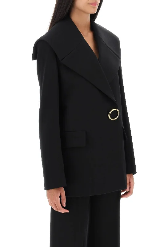 Leather Jackets for Stylish Look -Jil sander grain de poudre jacket with jewel brooch