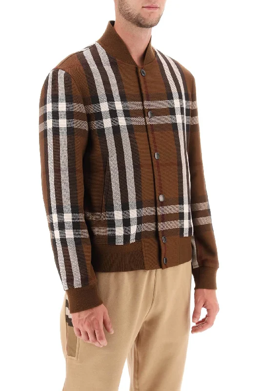 Beaded Jackets for Decoration -bomber jacket with burberry check motif