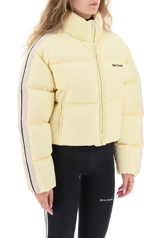 Waterproof Jackets for Outdoor -cropped puffer jacket with bands on sleeves