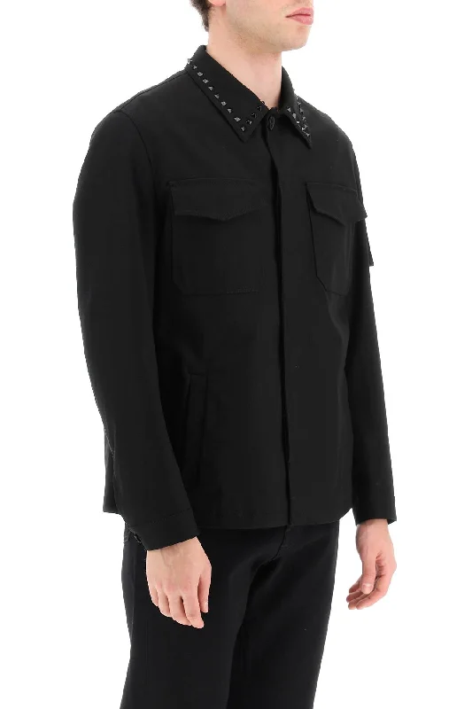 Breathable Jackets for Comfort -black untitled studs workwear jacket