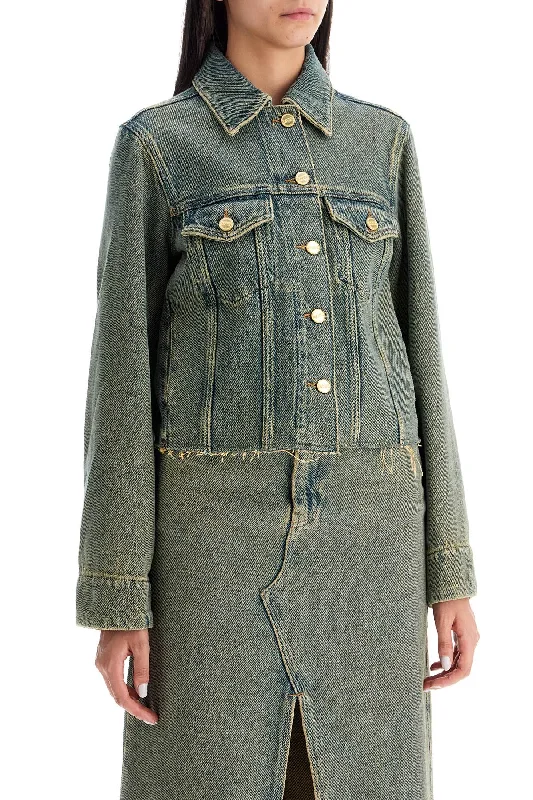 Cocktail Jackets for Elegant -short overdyed denim jacket