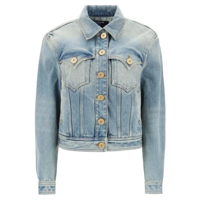 Hiking Jackets for Trail Walks -Balmain western denim jacket