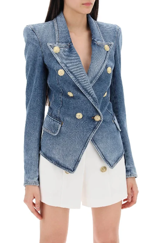 Printed Jackets with Patterns -denim jacket with eight buttons