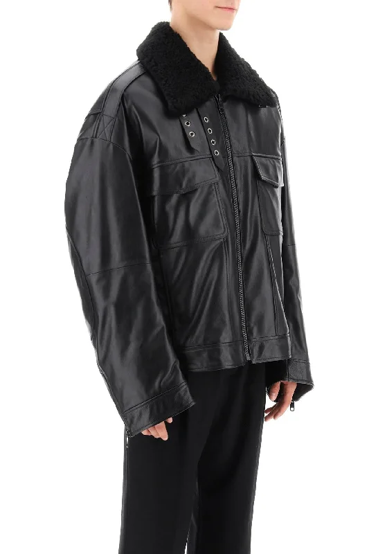 Down Jackets for Cold Protection -leather-and-fur biker jacket