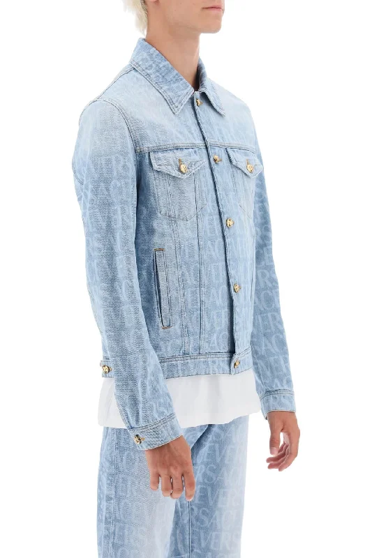 Geometric Jackets for Modern -versace allover denim jacket