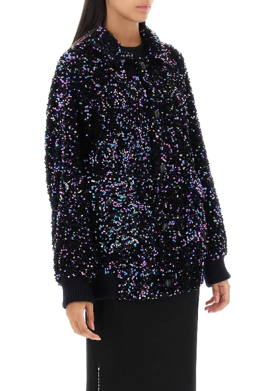 Travel Jackets for On-the-go -aileen chabo sequined bomber jacket