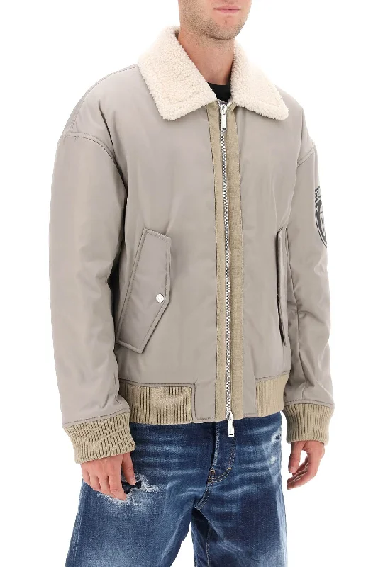 Birthday Jackets for Celebration -padded bomber jacket with collar in lamb fur