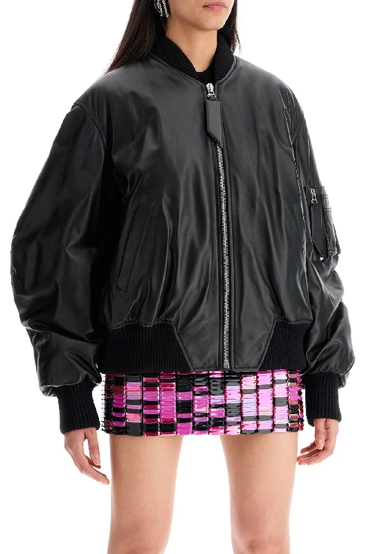 Embroidered Jackets for Detail -anja leather bomber jacket