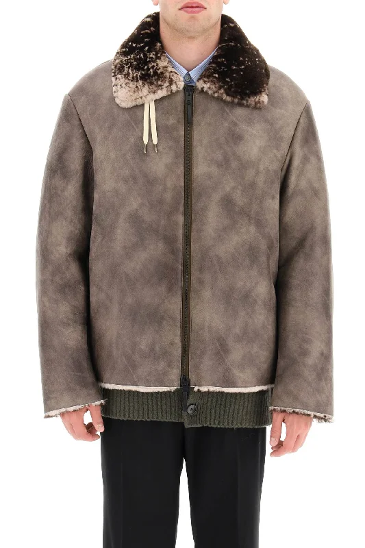 Fleece Jackets for Warmth Purpose -Acne studios vintage-effect shearling jacket