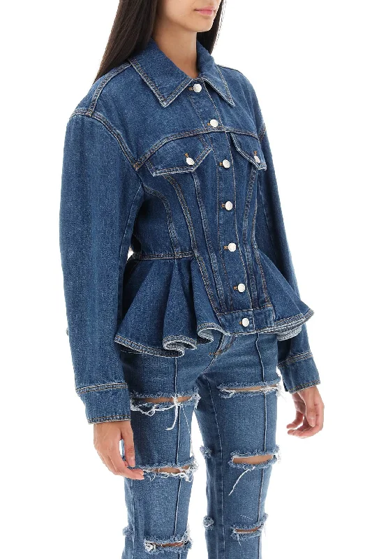 College Jackets for Campus -denim peplum jacket