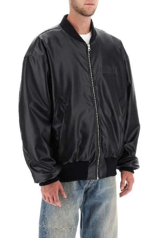 Parka Jackets for Cold Weather -faux leather bomber jacket