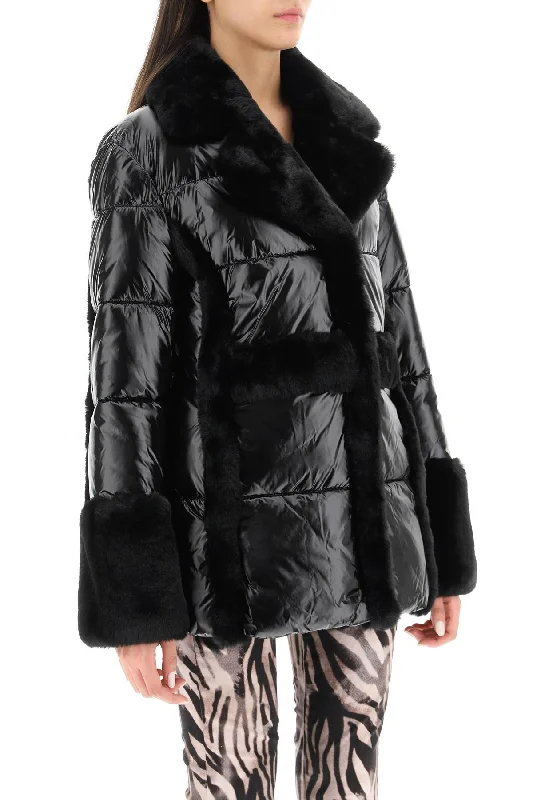 Animal Print Jackets for Fun -puffer jacket with faux fur details