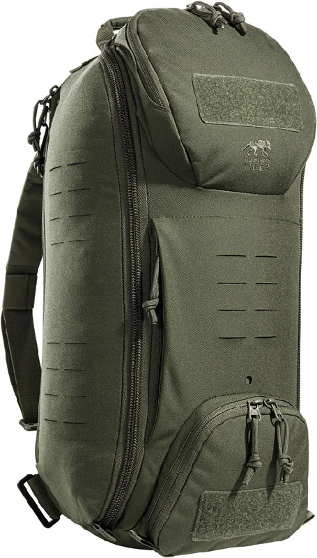 Breathable padded backpack for sweaty summer treks -Tasmanian Tiger Modular Sling Pack 20 Liter Capacity OD Green Backpack 7174331