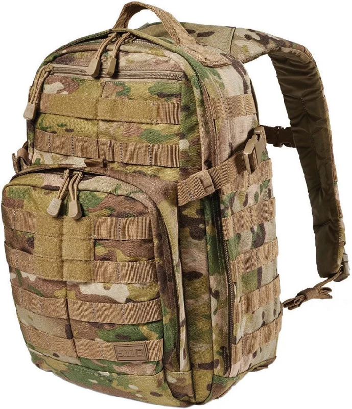 Sports gym backpack with shoe storage compartment -5.11 Tactical Rush12 2.0 Tan & Camo 24 Liter Capacity Survival Backpack 56562169