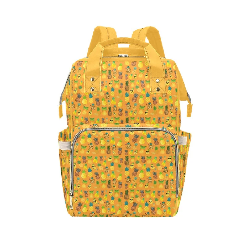 Affordable student backpack for heavy school books -Pineapples Orange Multi-Function Backpack