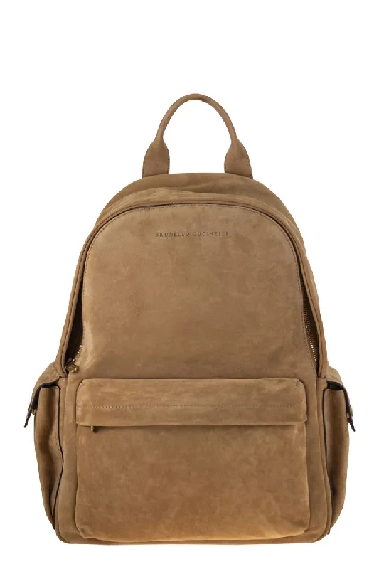 Lightweight foldable backpack for emergency backup use -SUEDE BACKPACK