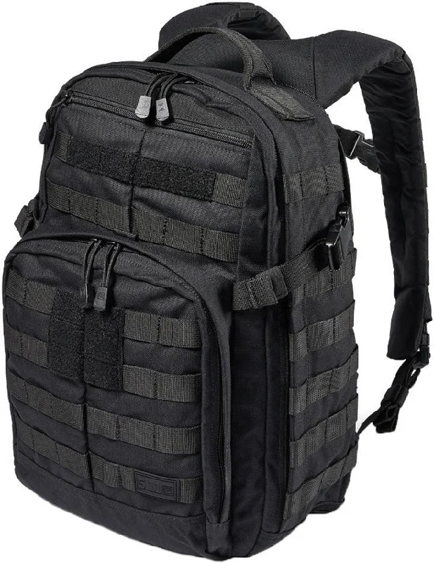 Reflective strip backpack for nighttime safety use -5.11 Tactical Rush12 2.0 Black 24 Liter Capacity Survival Backpack 5656119