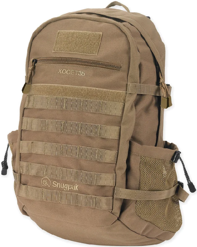 Casual minimalist backpack for simple daily carry -Snugpak XOCET 35 Desert Tan MOLLE Webbing Multi-Purpose Rucksack Backpack 92176