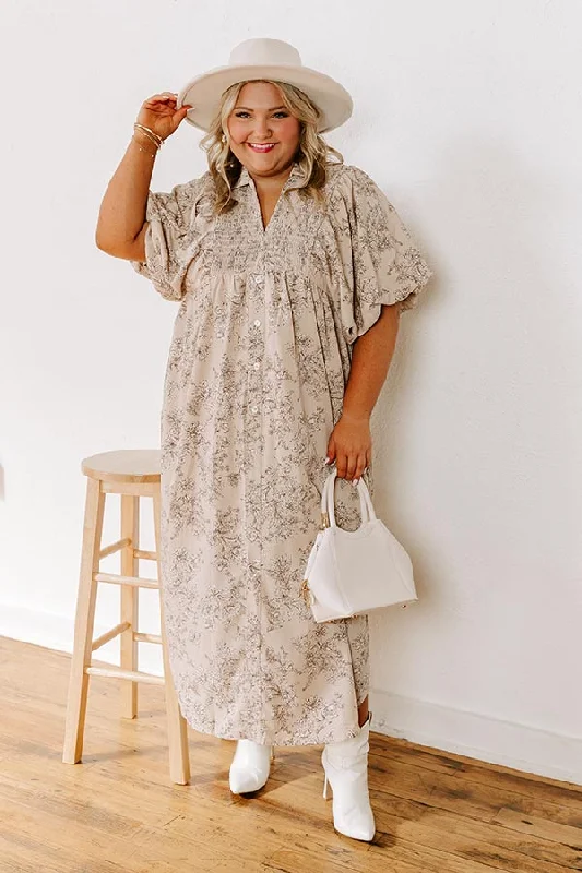 Plus size dresses featuring animal prints feel wild -Small Town Talks Floral Midi Curves