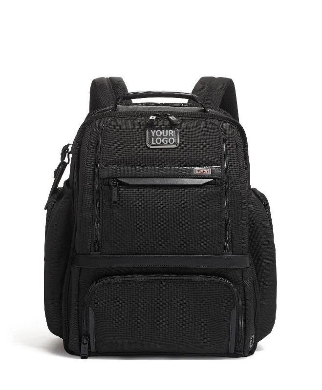 Sleek business backpack with hidden laptop pocket -Tumi Packing Custom Backpacks, Black