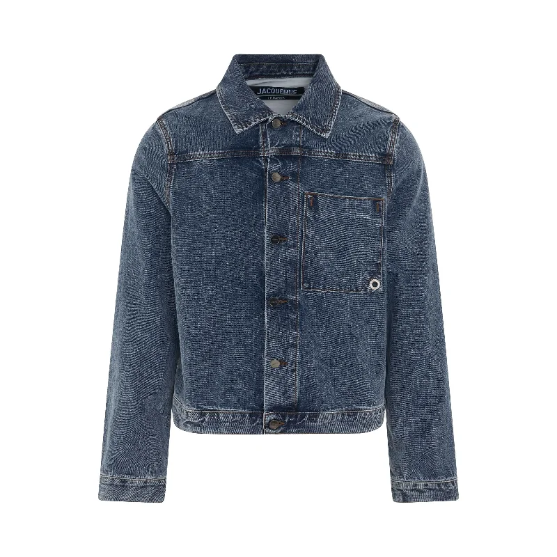 Studded Jackets for Statement -Jao Denim Jacket in Blue