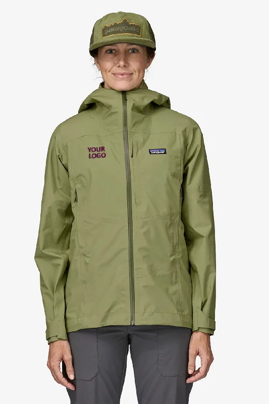 Raincoat Jackets for Rainy Weather -Patagonia Womens Boulder Fork Custom Rain Jackets, Green