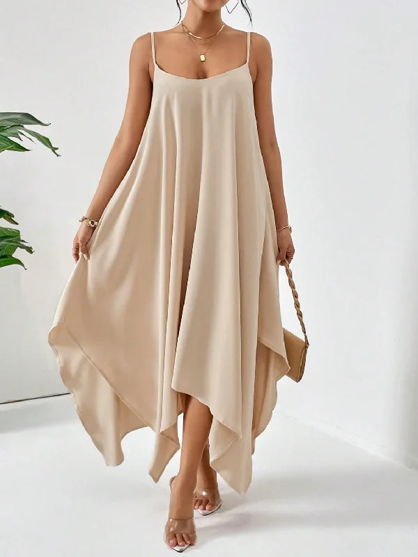 Plus size dresses featuring earthy tones are grounding -Scoop Neck Midi Cami Dress