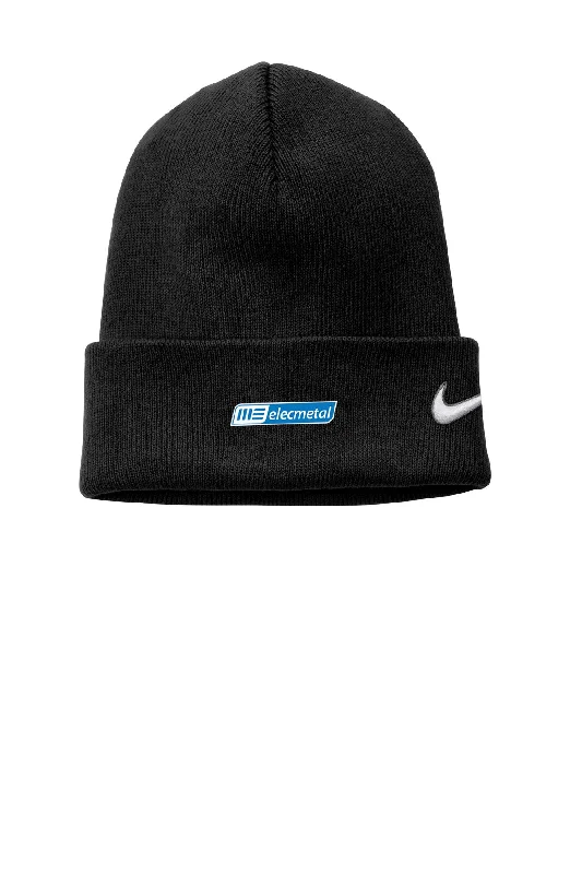 Expandable travel backpack for extra souvenir space -Nike Team Beanie, Black [ME Elecmetal]