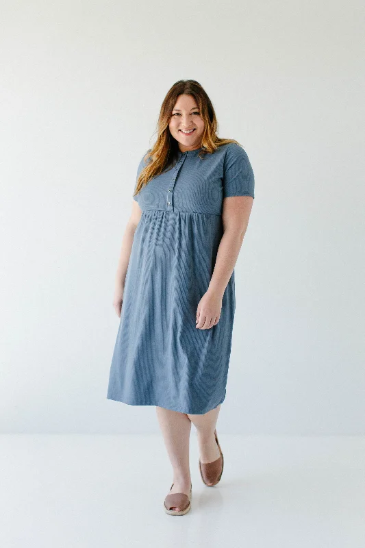 Plus size dresses for outdoor parties stay fun -'Heidi' Nursing Friendly Ribbed Knit Dress