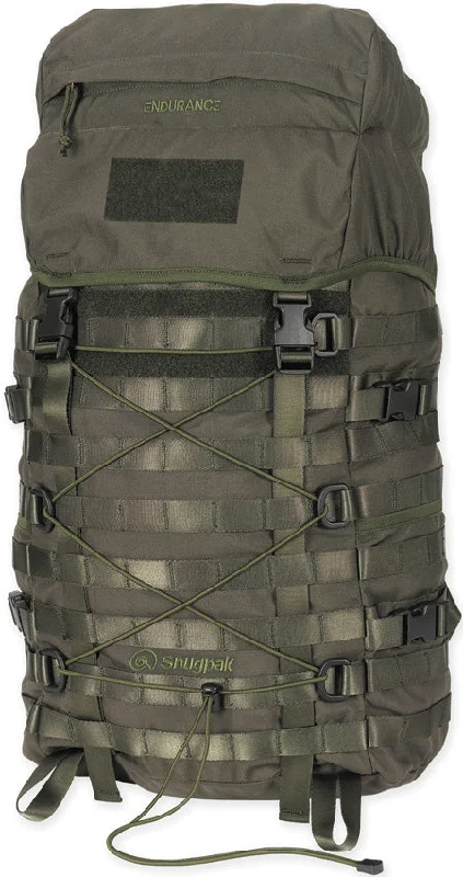 Tactical backpack with MOLLE webbing attachments -Snugpak Endurance 40 Rucksack MOLLE Webbing Oive Green Hydration Backpack 92182