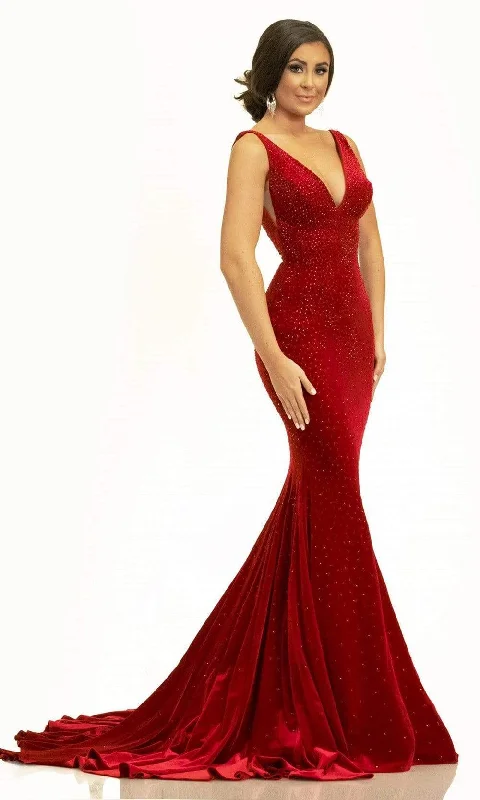 Plus size dresses with unique cuts stand apart -Johnathan Kayne - 2308 Fitted Trumpet Evening Dress