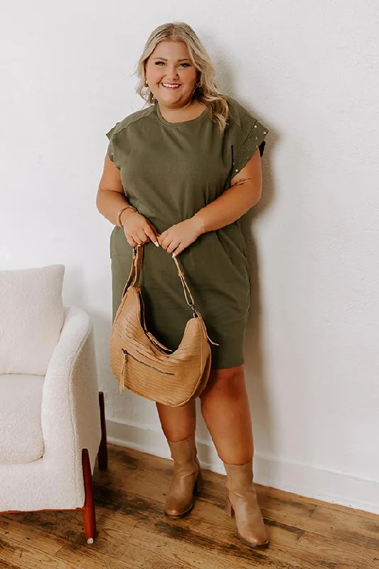 Plus size dresses for spring bloom with grace -Casual Couture Mini Dress in Olive Curves