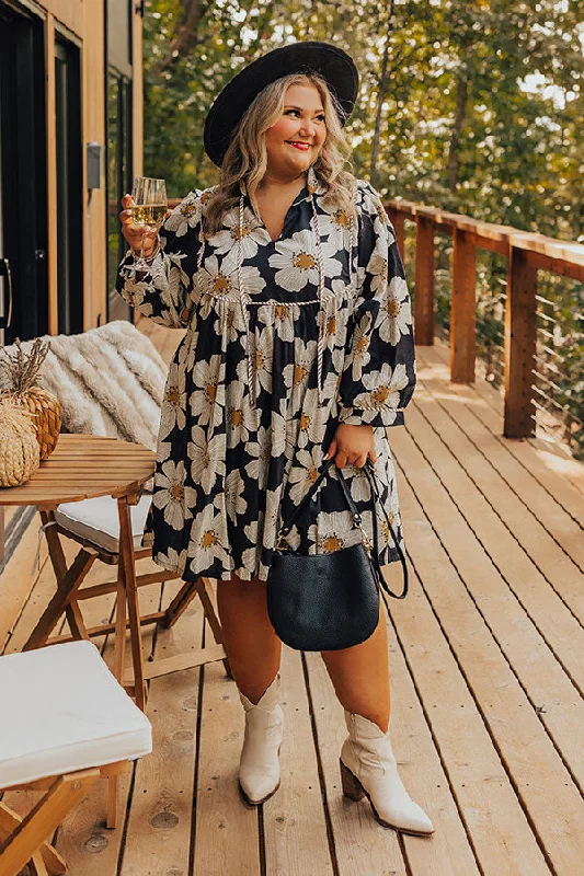 Flattering plus size dresses for curvy figures look stunning -Floral Dreams Babydoll Mini Dress Curves