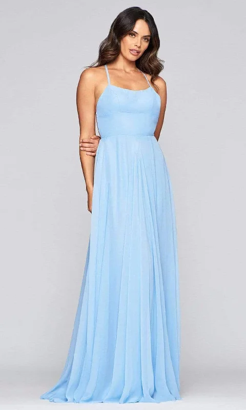 Plus size dresses with classic vibes never age -Faviana - S10233 String Back Empire Waist A-Line Chiffon Dress