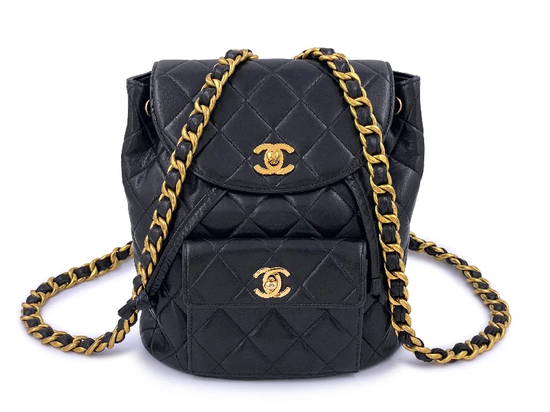 Personalized embroidered backpack for unique gift ideas -Chanel Vintage Classic Duma Quilted Backpack Bag 24k GHW