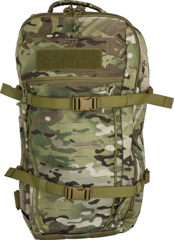 Compact daypack backpack for short weekend trips -Tasmanian Tiger Modular Tac Pack 28 Liter Capacity Camo Backpack 7840394