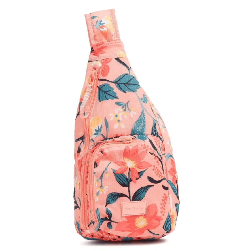 Urban travel backpack with smart organizer pockets -Mini Sling Backpack - Paradise Bright Coral