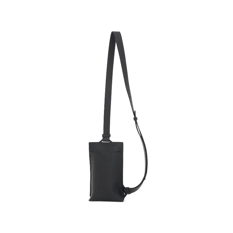 Multi-use backpack for gym and office needs -Vertical T Pocket in Grained Calfskin in Black