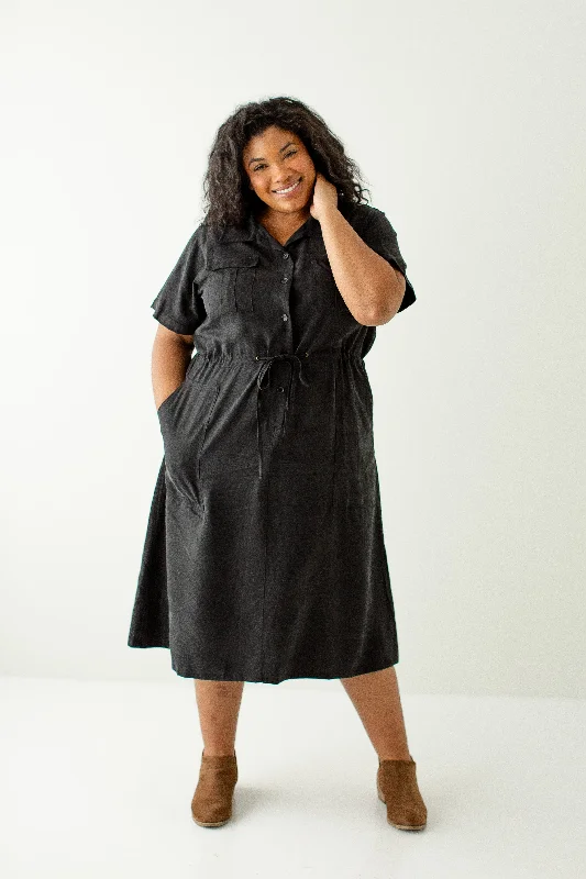 Chic plus size dresses for evenings drape perfectly -'Jo' Tencel Utility Midi Dress