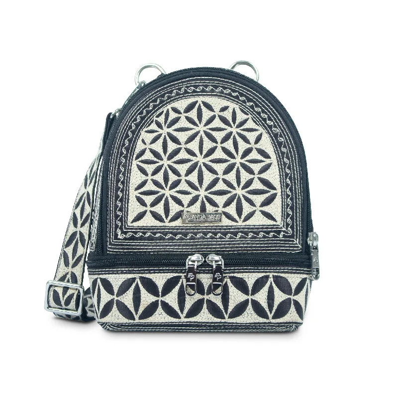 Personalized embroidered backpack for unique gift ideas -Hitam Mini Round Backpack