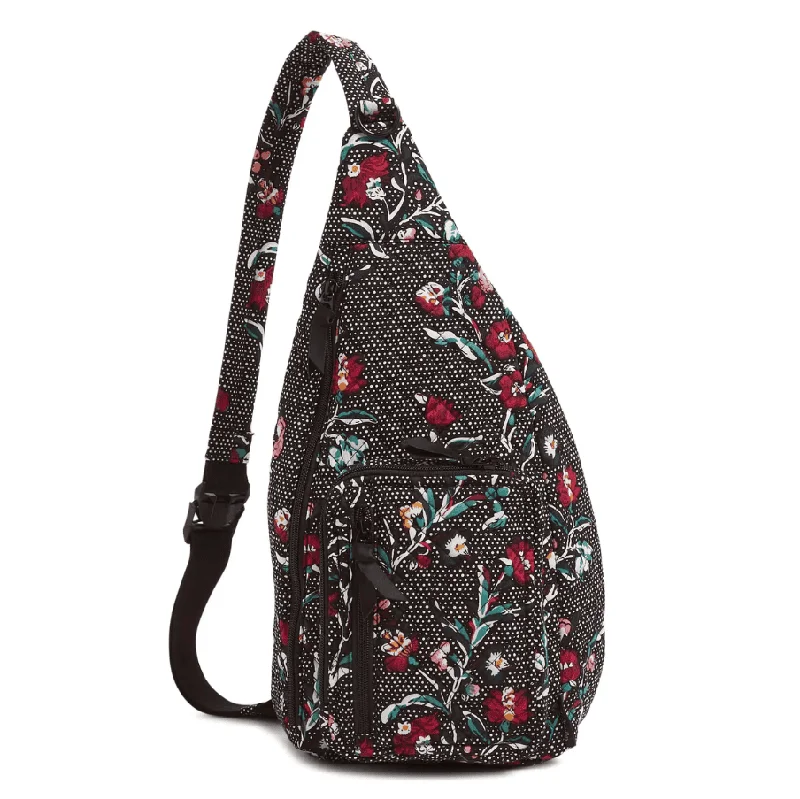 Eco-friendly backpack made from recycled materials -Sling Backpack - Perennials Noir Dot